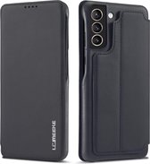 Luxe Telefoonhoesje voor Samsung Galaxy S21 Plus | Hoogwaardig Leren Bookcase | Luxe Uitstraling | Flip Case | Portemonnee | Zwart