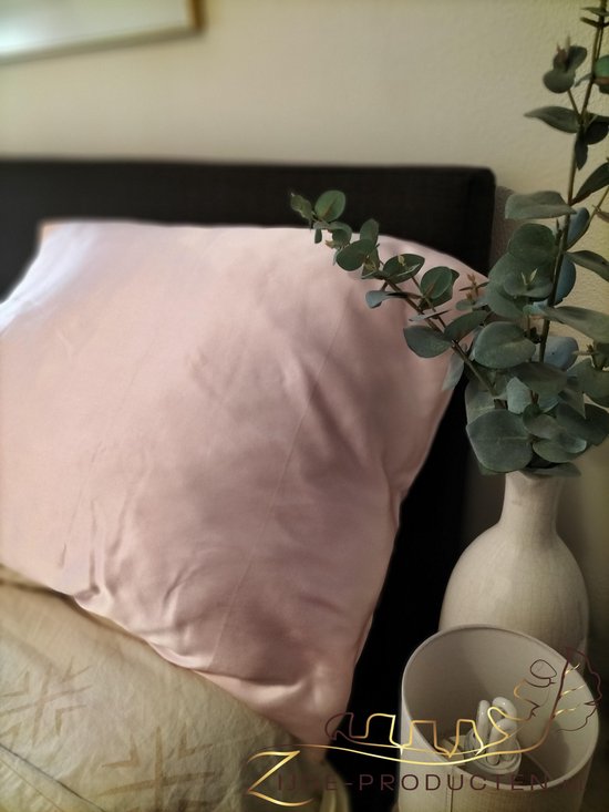 Zijden kussensloop, 100% moerbei zijde, hoogste kwaliteit (6A grade) 19 Momme, kleur roze, maat 60x70 cm