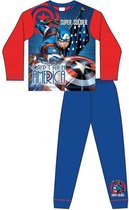 Avengers - kinder-tiener-pyjama - Captain America - blauw /rood - maat 110/116