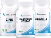 Acne Supplementen pakket - Zink + Magnesium + Chlorella | Muscle Concepts