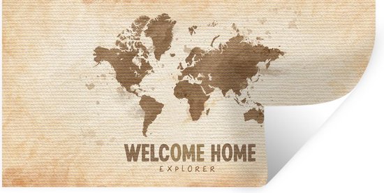 Muurstickers - Sticker Folie - Spreuken - Quotes - 'Welcome home explorer' - 120x60 cm - Plakfolie - Muurstickers Kinderkamer - Zelfklevend Behang - Zelfklevend behangpapier - Stickerfolie