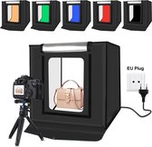 Puluz professionele fotostudio box – 60x60x60cm – 2x LED verlichting – 6 kleuren achtergronden – Draagbaar