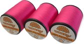 Naaigaren - Fuchsia - Klos van 500 meter om te naaien - 100% polyester - Klos naaigaren - Sterk - Geschikt voor naaimachine - bundel van 3 stuks