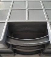 assortimentskoffer 3x grijs 8 vakken met verdeelgleuf  356x250x53 cm 100% gerecycled materiaal pp
