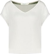 DEELUXE Top van bi-materiaal met satijneffect LILI Off White