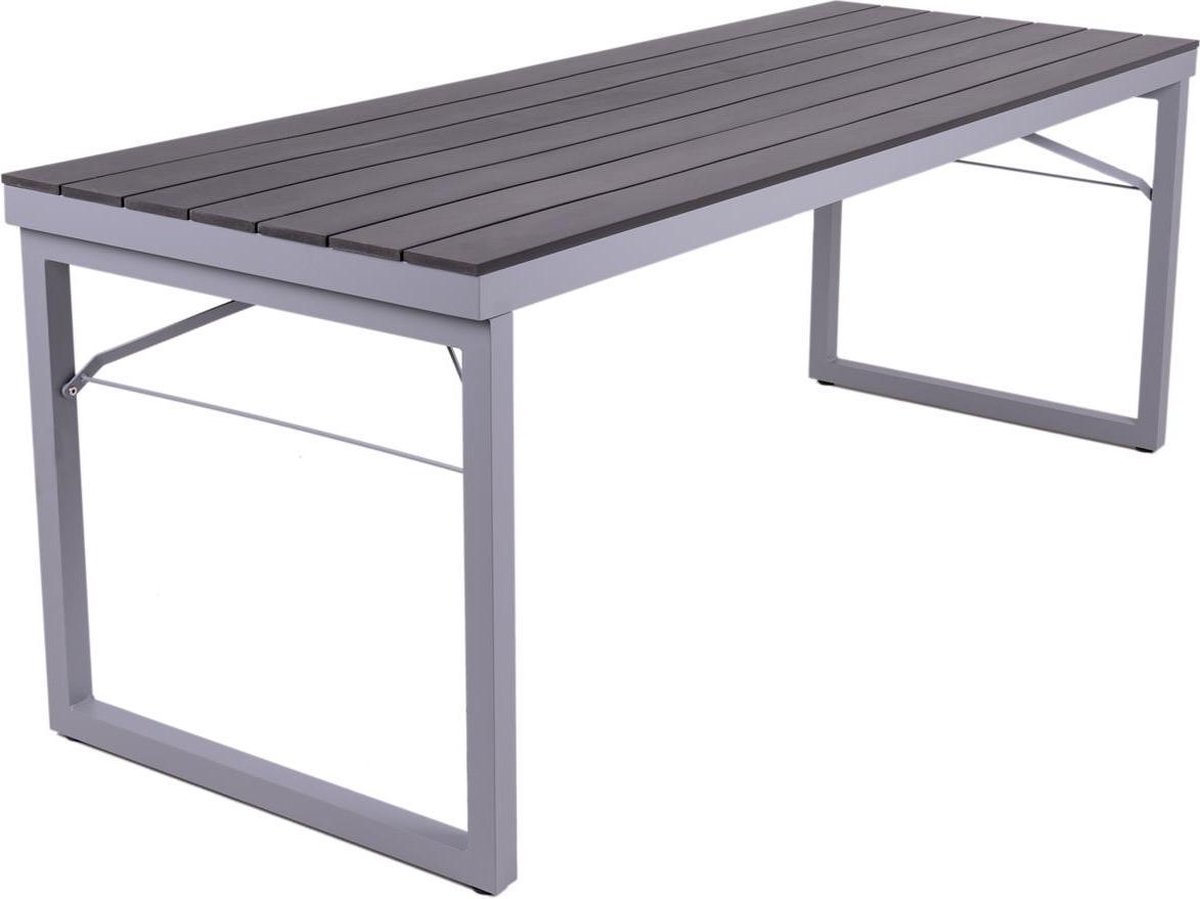 MaximaVida inklapbare kunststof-aluminium picknicktafel Hamburg 200 cm zwart - onderhoudsarm