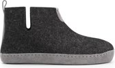 Travelin' Stay-Home Dames hoge sloffen - Wollen pantoffels - Suede zool - Grijs - Maat 40