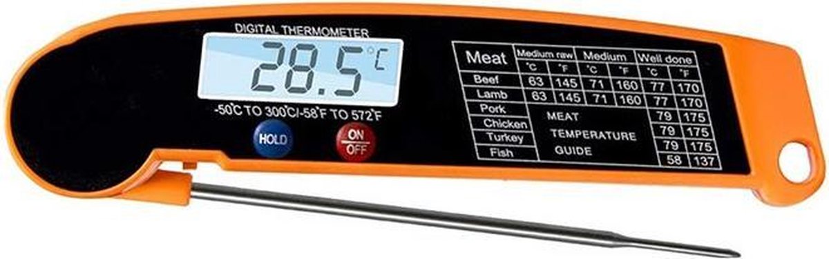 BrandNewCake® Digitale Keukenthermometer Inklapbaar -50° tot 300°C - Voedsel Thermometer - Vleesthermometer - Inclusief Batterij - BrandNewCake