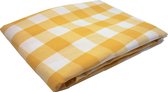 Tafelkleed Grote ruit geel 140 x 250 (strijkvrij)  - zomer - pasen - paasdecoratie