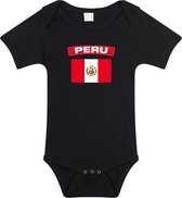 Peru baby rompertje met vlag zwart jongens en meisjes - Kraamcadeau - Babykleding - Peru landen romper 92 (18-24 maanden)