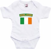 Ireland baby rompertje met vlag wit jongens en meisjes - Kraamcadeau - Babykleding - Ierland landen romper 80 (9-12 maanden)