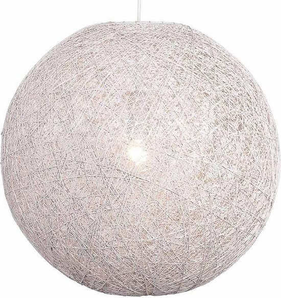 Lampe à suspension boule corde Abaca XL 80cm blanc | bol