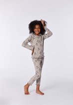 Woody Meisjes-Dames pyjama beige kip - maat 140/10J