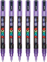 Posca Stiften PC-3M Fine Tip - verfstiften - Glitter paars - 6 stuks