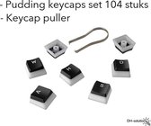 DH-solutions - Keycaps - Keycaps pudding - keycap puller- PBT - Toetsenbord - Gaming - Accessoires - Double shot - Zwart