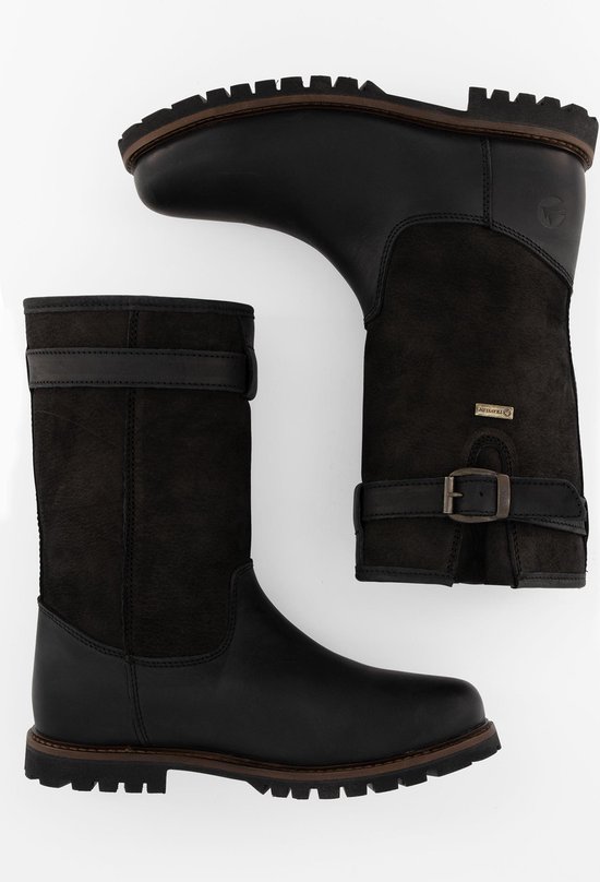Travelin North Cape Outdoorlaarzen - Waterdicht \u0026 100% Wol Gevoerd -  Winterschoenen - Dames - Zwart Leer - Maat 39 | Bestel nu!