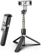 DrPhone Z3 ALL-IN Bluetooth Draadloze Selfie Stick + Tripod + Statiefcamera voor iPhone en Samsung + Afstandsbediening - Zwart
