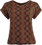 NED T-shirt Nox Ss Fudge Spiral Woven 21w1 Gl022 01 607 Fudge Dames Maat - XL