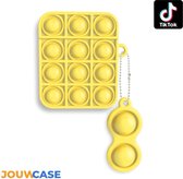 Apple AirPods 1 & 2 Pop It Hoesje - Pop it case - Fidget Toy hoesje - Geel - Soft case hoesje - Gezien op TikTok - Fidget Toys