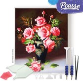 Pcasso ® Rozen In Vaas - Diamond Painting - Incl. Veel Diamond Painting Accessoires - Diamond Painting Kinderen - Diamond Painting Dieren - Diamond painting volwassenen - 30x40 CM