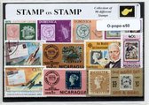 Postzegel op postzegel – Luxe postzegelpakket (A6 formaat) : collectie van 50 verschillende postzegels van postzegels – kan als ansichtkaart in een A6 envelop - authentiek cadeau - kado - geschenk - kaart