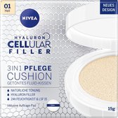 Nivea - Hyaluron CELLular Filler 3in1 Care Cushion Makeup SPF15 - 15 gram - 01 light