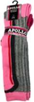 Apollo Skisokken Maat 27-30 - Strepen - Roze - Zwart - Grijs - 2 paar
