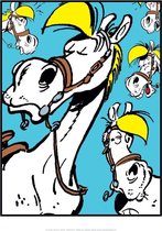 Zigzag Island Poster - Lucky Luke Affiche Jolly Jumper Expressions - Multicolor