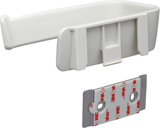 Witte douche organizer met montagemateriaal, inclusief 3M tape.
