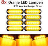 LED' avertissement 8 pièces - 12V / LED - 18W - 2000K - 6 LED - AMBRE - Oranje - Lampes d'avertissement - Danger