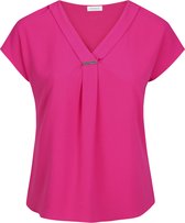 Promiss - Female - T-shirt in twee stoffen met fantasiejuweel  - Fushia