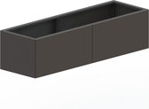 MySteel Gepoedercoat staal plantenbak Texas xxl 1600x500 Inclusief Bodemplaat - Kleur: RAL9005 (zwart) - Hoogte: 400mm