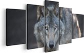 Artaza Canvas Schilderij Vijfluik Wolvenkop - Grijze Wolf - 100x50 - Foto Op Canvas - Canvas Print