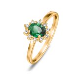 CHRIST Gold Dames Dames ring 14 karaat goud smaragd 1 52 Geelgoud 32011585