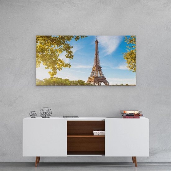 Artaza Peinture sur toile Tour Eiffel à Paris sur l' Water - 80 x 40 - Photo sur toile - Impression sur toile
