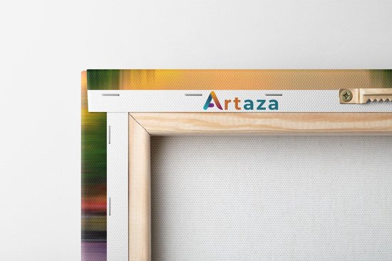 Artaza Toile Peinture Triptyque Arc De Triomphe A Paris Depuis La Rue - 90x60 - Photo Sur Toile - Impression Sur Toile