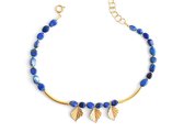 Puabi edelsteen ketting Eresh lapis lazuli met blaadjes