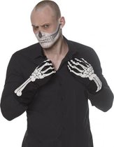 handschoenen skelet polyester zwart/wit maat XL