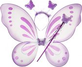 vlindervleugels met staf en tiara paars 48 x 41 cm