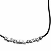 Morse Code- LOVE ketting-Zwart-Zilverkleur-45 cm-Charme Bijoux