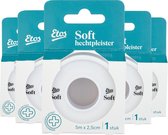 Etos Hechtpleister - Soft - 5m x 2,5cm - 5 stuks - voordeelverpakking