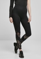 Urban Classics Legging -XS- Highwaist Lace Inset Zwart
