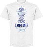 Argentinië Copa America 2021 Winners T-Shirt - Wit - Kinderen - 98