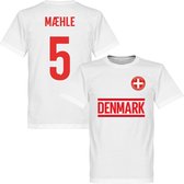 Denemarken Maehle 5 Team T-Shirt - Wit - XXL