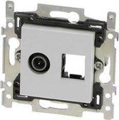 Niko Stopcontact Coax + RJ45 Cat5E UTP Original White