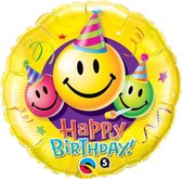 folieballon Happy Birthday Smiley Faces 45 cm