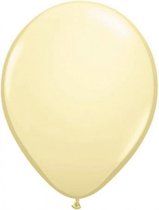 ballonnen Metallic 30 cm latex ivoorwit 10 stuks