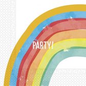 servetten Rainbow Party 33 x 33 cm papier wit 20 stuks