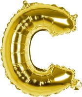 folieballon letter C 36 cm goud