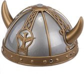 verkleedhelm Viking junior goud/zilver one-size